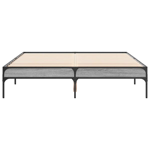 vidaXL Estructura cama madera ingenier&iacute;a metal gris Sonoma 120x190 cm