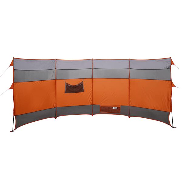 vidaXL Cortaviento de camping impermeable naranja 366x152x152 cm