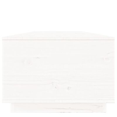 vidaXL Mesa de centro de madera maciza de pino blanco 100x50x35 cm