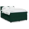 vidaXL Cama box spring con colch&oacute;n terciopelo verde oscuro 140x190 cm