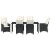 vidaXL Conjunto de Comedor de Jard&iacute;n 7 pcs Negro rat&aacute;n sint&eacute;tico