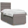 vidaXL Cama box spring con colch&oacute;n tela gris taupe 90x190 cm