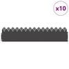 vidaXL Borduras para césped 10 pcs Negro 103 x 0,05 x 22 cm Acero