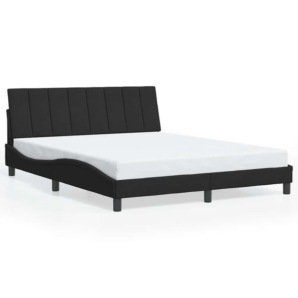 vidaXL Estructura de cama sin colch&oacute;n Hanko terciopelo negro 160x200 cm