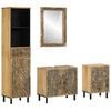 vidaXL Conjunto de muebles de ba&ntilde;o 4 piezas madera maciza de mango