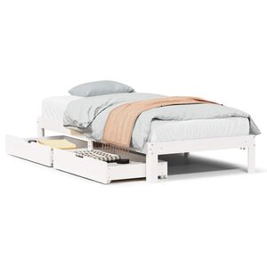 vidaXL Estructura cama con cajones madera maciza pino blanco 100x200cm