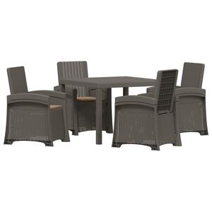 vidaXL Conjunto de Comedor de Jard&iacute;n 5 uds. Gris Claro y Taupe PP