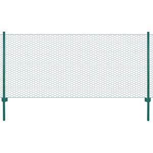 vidaXL Valla de malla de alambre con postes de acero 25x0,75 m verde