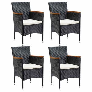 vidaXL Sillas de comedor de jard&iacute;n 4 unidades rat&aacute;n sint&eacute;tico negro
