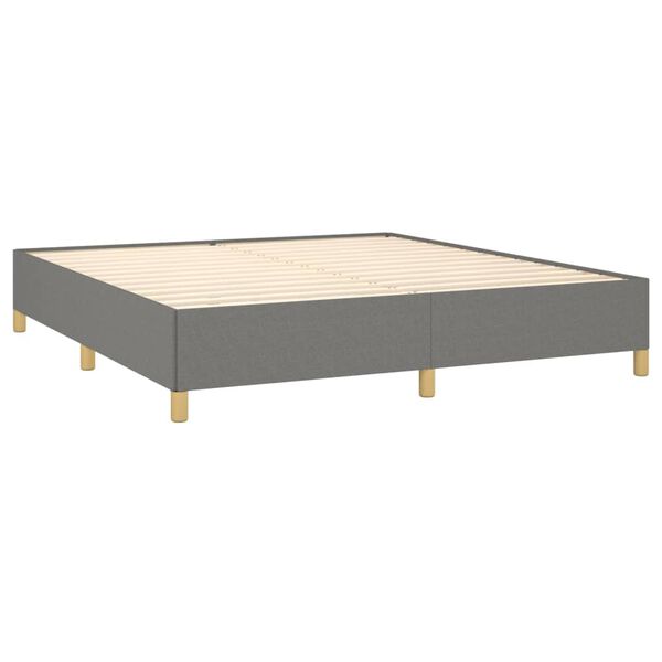 vidaXL Cama box spring con colch&oacute;n tela gris oscuro 160x200 cm