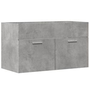 vidaXL Armario para lavabo contrachapada gris hormig&oacute;n 80x38,5x46 cm