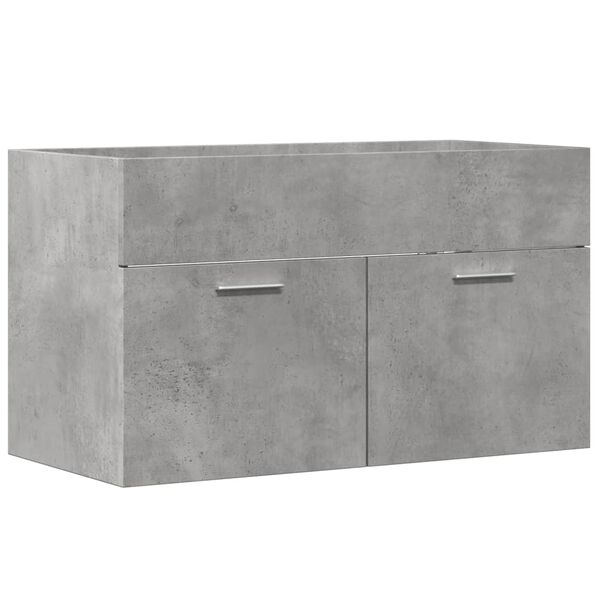 vidaXL Armario para lavabo contrachapada gris hormig&oacute;n 80x38,5x46 cm