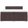 vidaXL Cama box spring con colch&oacute;n tela marr&oacute;n oscuro 200x200 cm