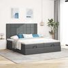 vidaXL Estructura cama otomana colchones tela gris oscuro 200x200cm