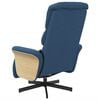 vidaXL Sill&oacute;n reclinable de masaje con reposapi&eacute;s tela azul