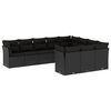 vidaXL Set de sof&aacute;s de jard&iacute;n 10 pzas cojines rat&aacute;n sint&eacute;tico negro