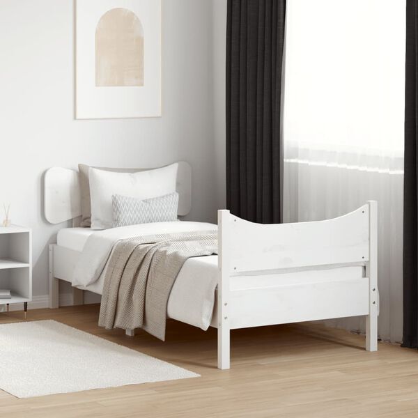 vidaXL Estructura de cama sin colch&oacute;n madera de pino blanca 90x200 cm