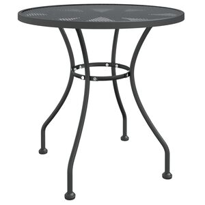 vidaXL Mesa de jard&iacute;n malla met&aacute;lica expandida antracita &Oslash;80x72 cm