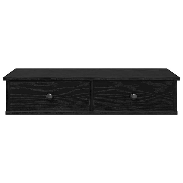 vidaXL Estante de pared con cajones de madera contrachapada negro