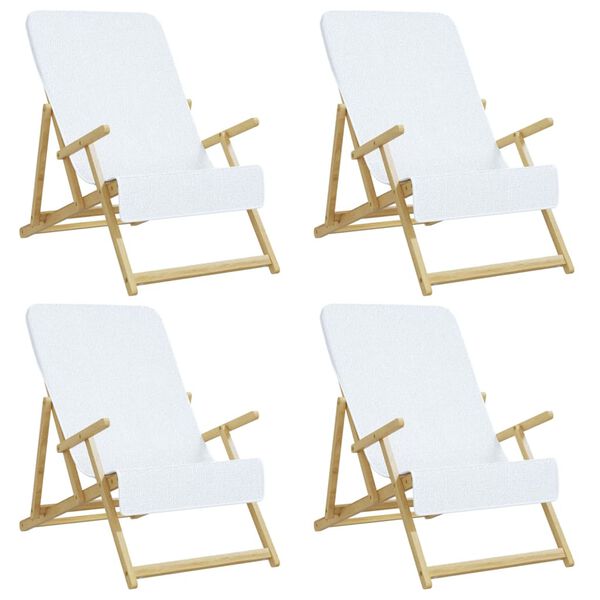 vidaXL Toallas de playa 4 uds tela blanco 400 g/m&sup2; 60x135 cm