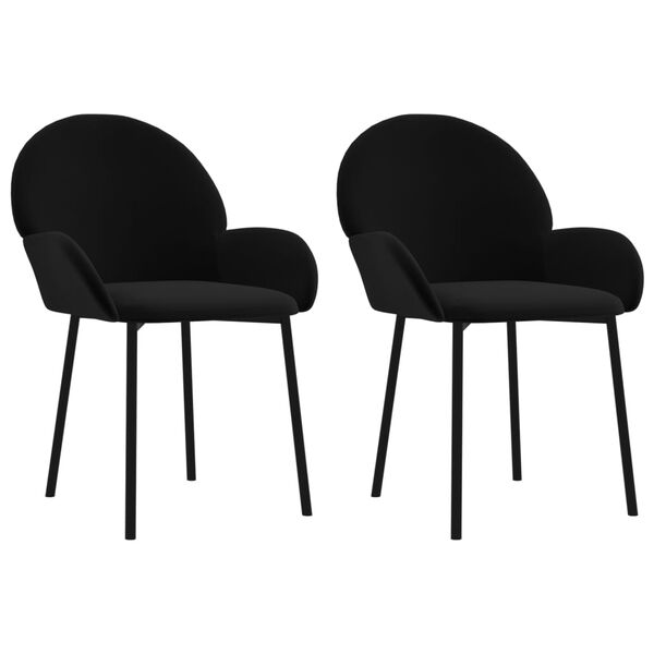 vidaXL Sillas de comedor 2 uds terciopelo negro