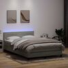 vidaXL Cama box spring con colch&oacute;n y LED terciopelo gris claro 160x210 cm