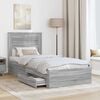 vidaXL Estructura de cama con caj&oacute;n Gris Sonoma y Plata 75 x 190 cm