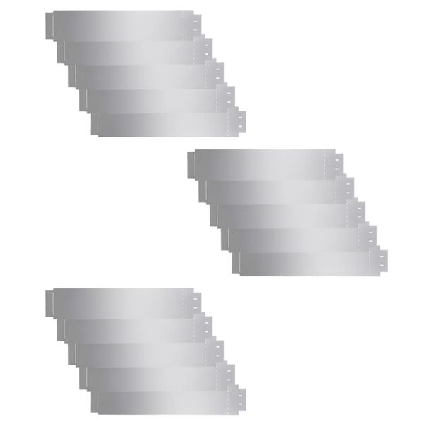 vidaXL Cercas para césped 15 piezas acero galvanizado 100x20cm