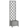 vidaXL Jardinera con enrejado 40x30x135 cm madera maciza de abeto