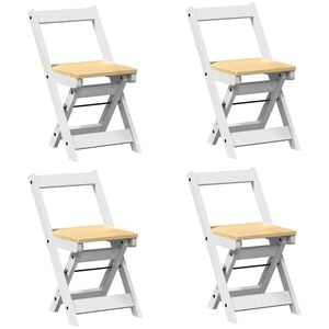 vidaXL Sillas plegables 4 uds Corona madera pino blanco