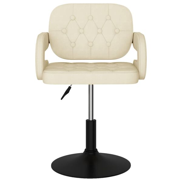 vidaXL Sillas de comedor giratorias 4 unidades tela crema