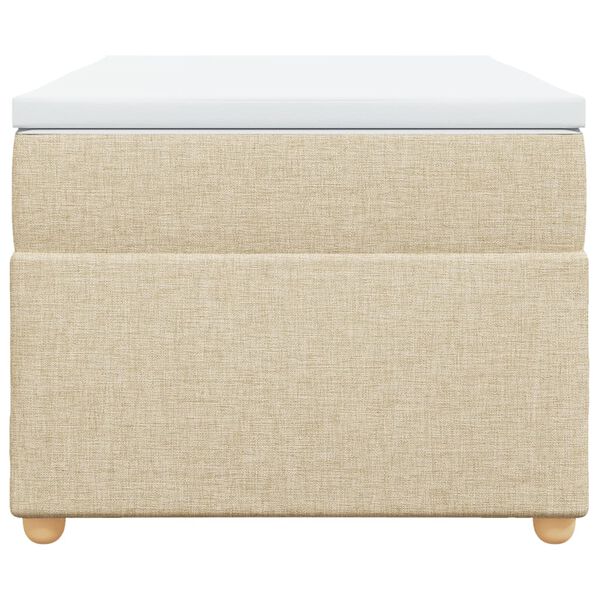 vidaXL Cama box spring con colch&oacute;n tela color crema 90x200 cm