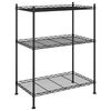 vidaXL Estanter&iacute;a de almacenaje de 3 niveles negro 60x35x76 cm 150 kg