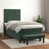 vidaXL Cama box spring con colch&oacute;n terciopelo verde oscuro 100x200 cm