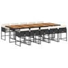 vidaXL Set de comedor jard&iacute;n 11 pzas con cojines rat&aacute;n sint&eacute;tico negro