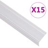 vidaXL Perfiles de pelda&ntilde;os forma de L 15 uds aluminio plata 100 cm