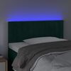 vidaXL Cabecero con LED de terciopelo verde oscuro 100x5x78/88 cm