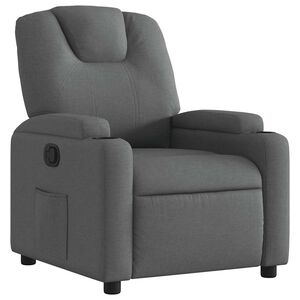 vidaXL Sill&oacute;n reclinable de tela gris oscuro