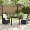 vidaXL Conjunto de Comedor de Jard&iacute;n 3 pcs Negro rat&aacute;n sint&eacute;tico