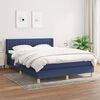 vidaXL Cama box spring con colch&oacute;n tela azul 140x190 cm