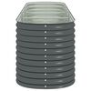 vidaXL Arriate de acero galvanizado gris 320x80x81 cm