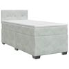 vidaXL Cama box spring con colch&oacute;n Gris Claro 90 x 190 cm Terciopelo