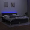 vidaXL Cama box spring con colch&oacute;n LED tela negro 180x200 cm