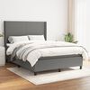 vidaXL Cama box spring con colch&oacute;n tela gris oscuro 140x200 cm