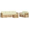 vidaXL Conjunto de sof&aacute;s de exterior 7 uds. Blanco y Crema Poli&eacute;ster