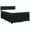 vidaXL Cama box spring con colch&oacute;n terciopelo negro 140x190 cm