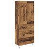 vidaXL Aparador alto con caj&oacute;n Madera envejecida 69,5 x 34 x 180 cm
