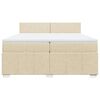 vidaXL Cama box spring con colch&oacute;n tela color crema 200x200 cm