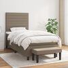 vidaXL Cama box spring con colch&oacute;n tela gris taupe 90x200 cm