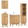 vidaXL Juego de muebles de ba&ntilde;o 4 pcs Marr&oacute;n Madera maciza de Pino